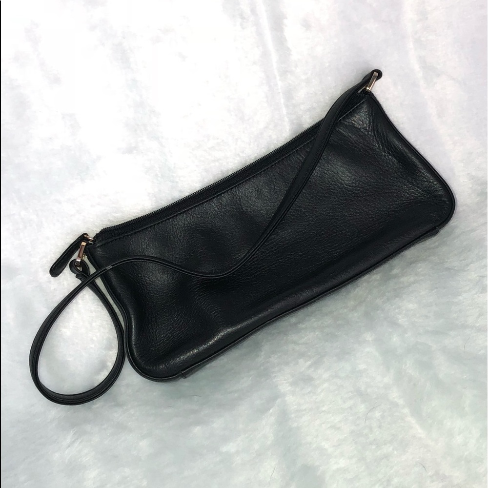 Black Leather Giani Bernini Wristlet